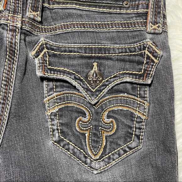 Rock Revival Debbie Boot Cut Stretch Jeans Pocket Flaps Embroidered Size 27 - Picture 3 of 12